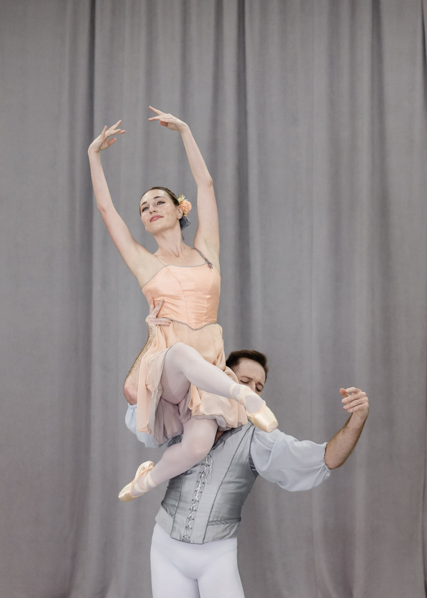Ballerina lifted in a pas de deux